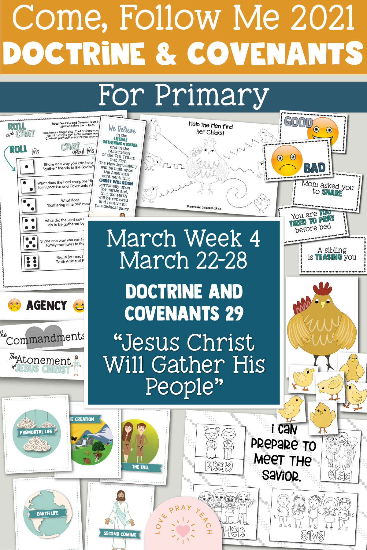 Come, Follow Me for Primary 2021 March Week 4 Doctrine and Covenants 29 “Jesus Christ Will Gather His People” Printable Lesson Materials